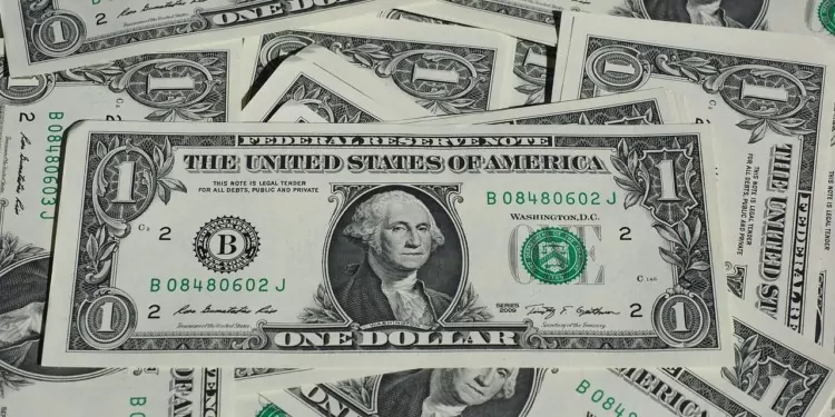 a messy pile of dollar bills