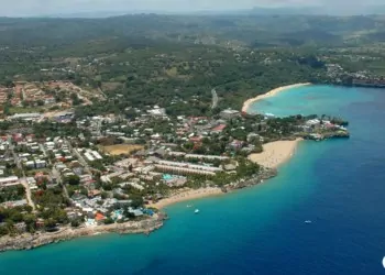 An aerial view of Las Terrenas, Dominican Republic