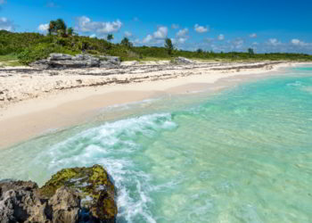 Caribbean Sea scenery in Playa del Carmen, Yucatan, Mexico