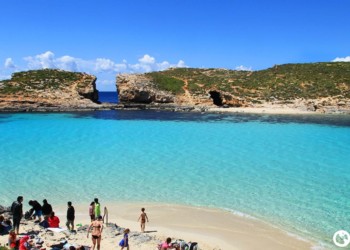 beachgoers on the beach in Malta
