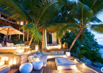 the terrace of a luxury beach home in Costa Rica