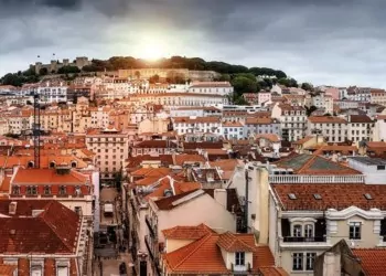 rooftop view over Lisbon, Portugal