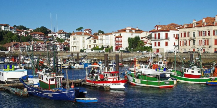 Boats docked in St Jean de Luz, Basque Country
