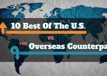 comparing the top destinations in the United States vs. destinations overseas.