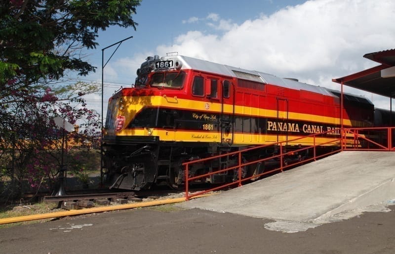 The Panama Canal Railway In The Station At Clayton, Panama Railroad Company.