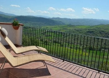 A balcony view from an upscale property in Abruzzo, Italy