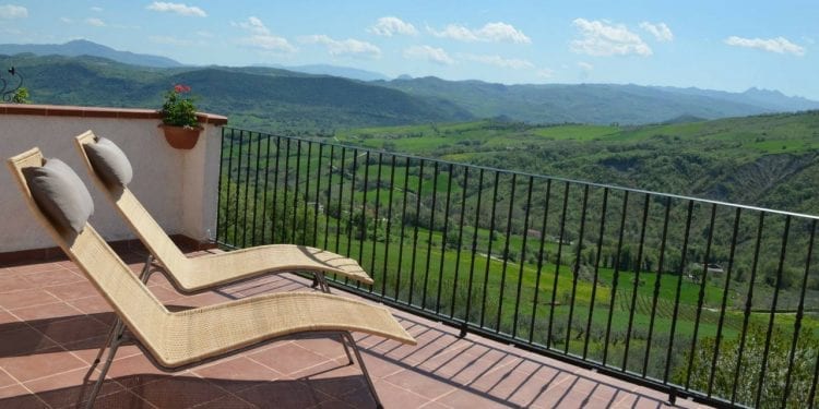 A balcony view from an upscale property in Abruzzo, Italy