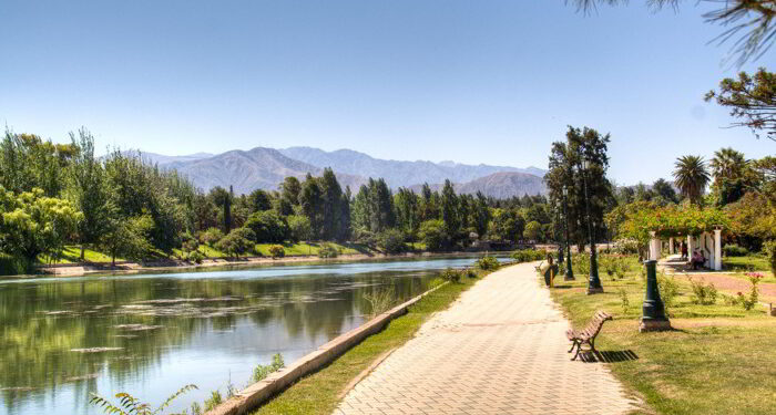 Walking path in Mendoza, Argentina