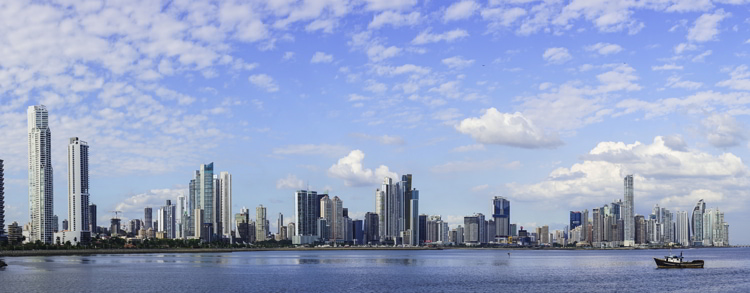 Panorama of modern Panama City, Panama