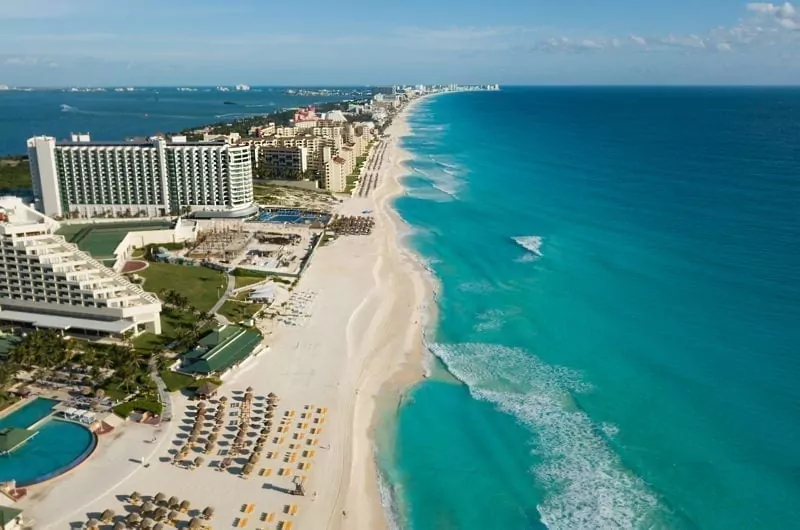 cancun in mexico view of the beach