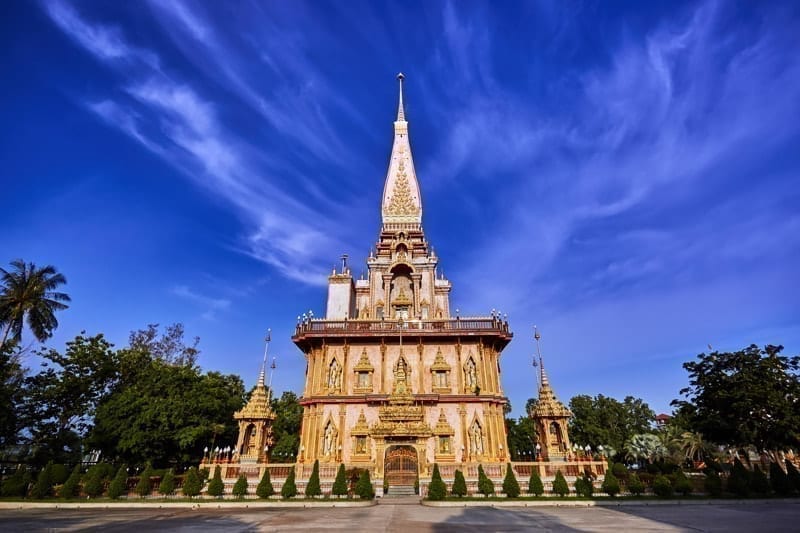 Wat Chalong, the most important temple of Phuket, Thailand.