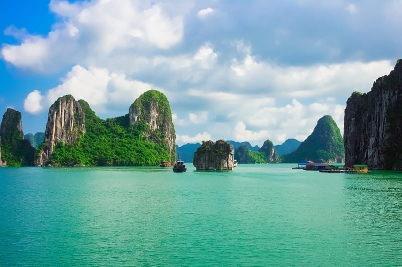 Rock islands in Halong Bay, Vietnam