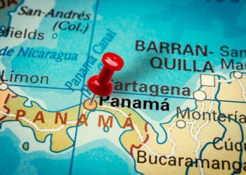 A map of Panama with a pin pointing to Panama City. los islotes