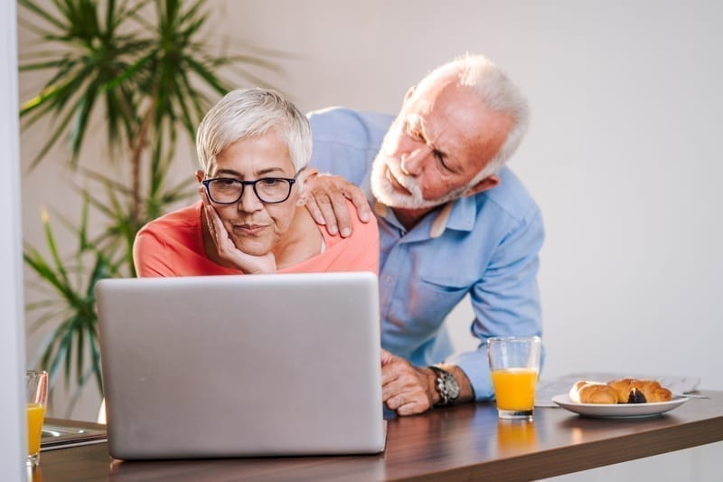 Senior couple having a disagreement