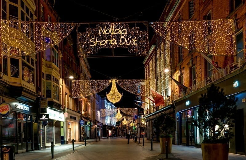 Grafton street in Dublin, Christmas light.