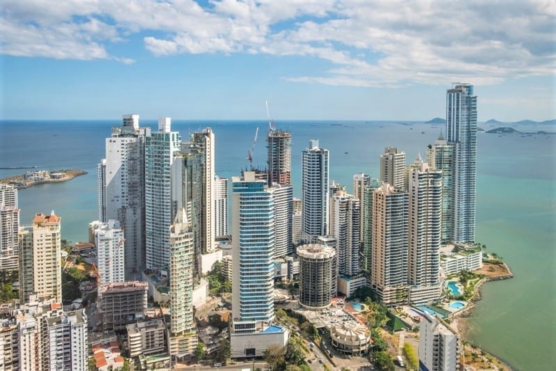 Modern cityscape skyline of Panama City, Panama.