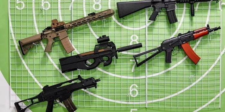 Weapons in the shooting range