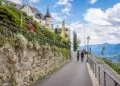 Street of the small village of Dorf Tirol in Northern Italy.