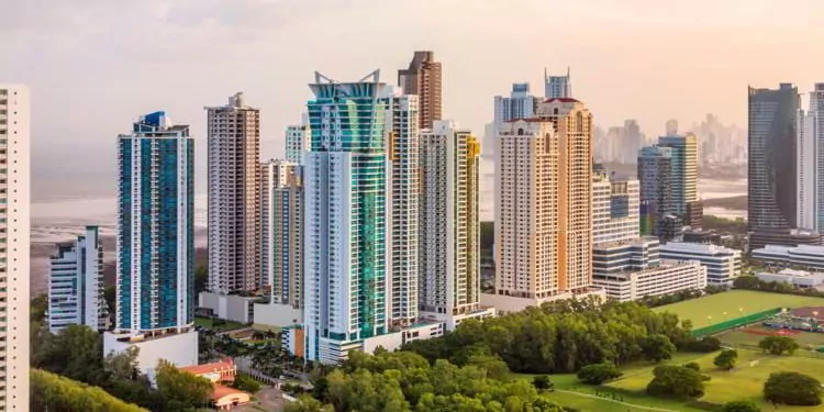 Buildings in Costa del Este, Panama on an afternoon