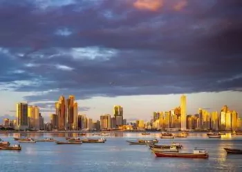 A panoramic image of Panama City, Panama