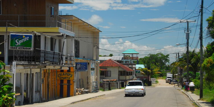Car on street of Punta Gorda, Toledo District, Belize