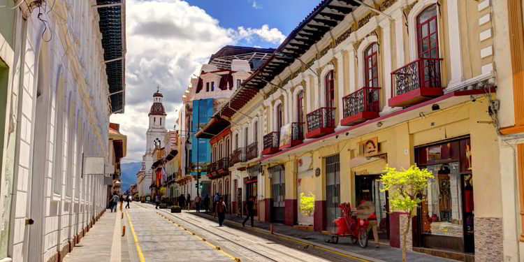A street in Cuenca, Ecuador. retiring in ecuador pros and cons