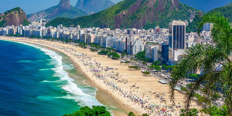 Copacabana beach in Rio de Janeiro, Brazil.