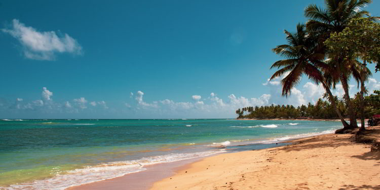 Beautiful wild and tropical beach in Las Terrenas, Dominican Republic