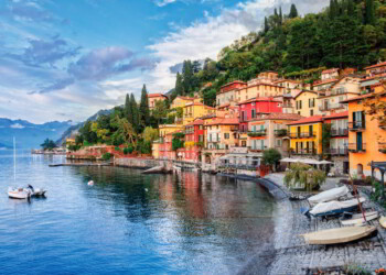 Town of Menaggio on lake Como, Milan, Italy