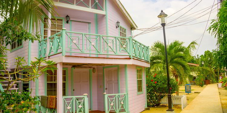 Houses in the town of Placencia, Belize