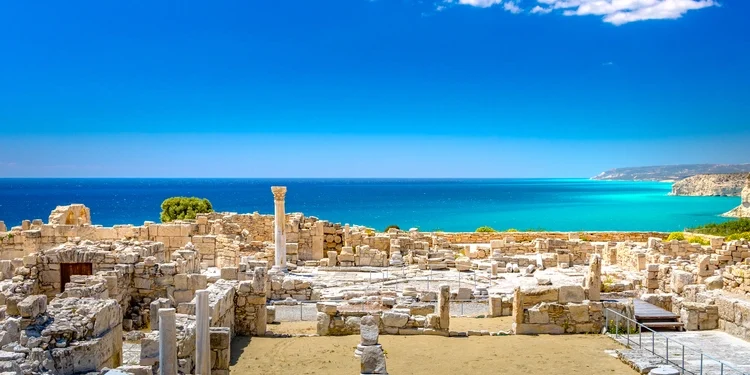 Achilles' House Kourio Basilica at The Sanctuary of Apollo at the Kourion World Heritage Archaeological site near Limassol Cyprus