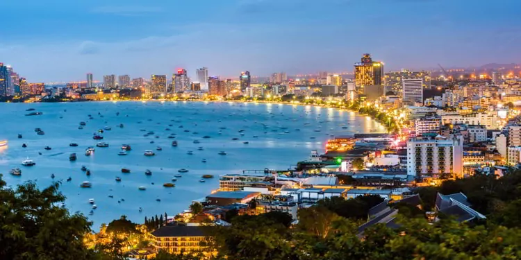 The most beautiful viewpoint of Pattaya Beach in Pattaya City, Thailand.