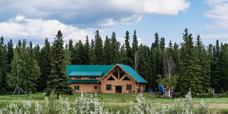 Modern log cabin home