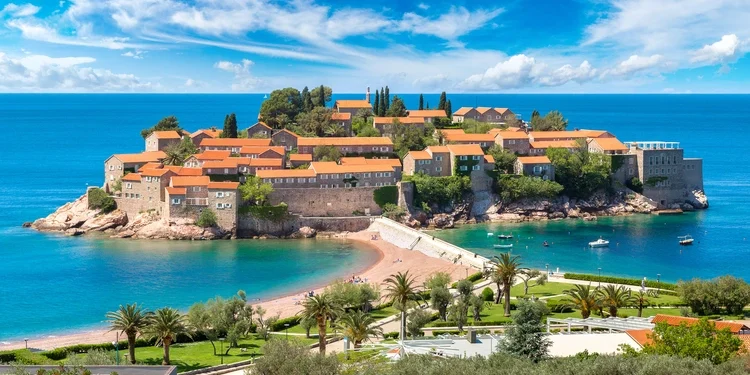 Sveti Stefan island in Budva. mediterranean havens