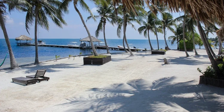 Atlantic beach on Ambergris Caye Belize