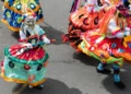 Person wearing costume during Panama National Day parade celebrating the separation of Panama from Colombia. fiestas patrias