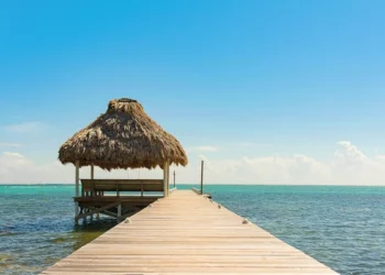 Pier with Thatch Cabana. A Caribbean Dream Come True