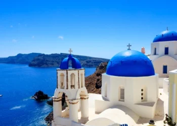 View of Oia Santorini Greece